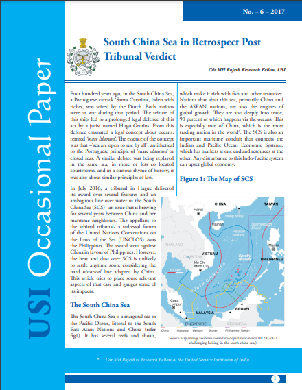 South China Sea in Retrospect Post Tribunal Verdict (Vol No. 6- 2017)